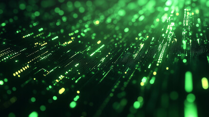 テクノロジープロセスとネットワーク能力をイメージしたデジタル背景をリアルに描いたAI生成画像