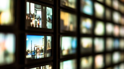 Naklejka premium Artificial intelligence and video analytics integration, highlighting the use of AI technology to enhance video data analysis. 