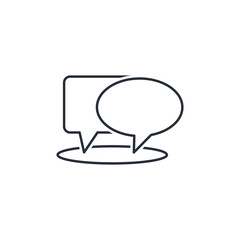 Naklejka premium Platform for negotiations, discussions.Vector linear icon isolated on white background.