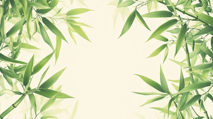 Fototapeta premium bamboo frame on white