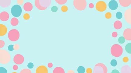 Pastel polka dot frame in cute pastel pattern