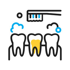 Vector multicolor icon for Teeth cleaning