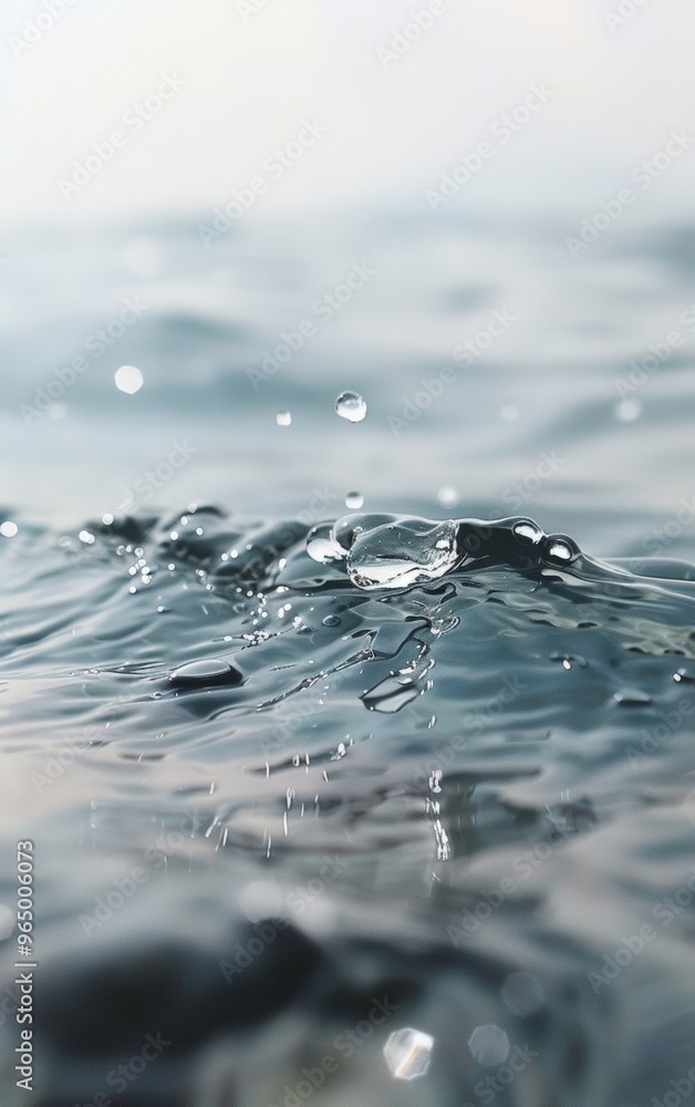 Wall mural water droplet splash in the sea