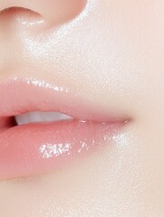 Close-up of glossy lips