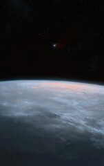 Fototapeta premium A distant planet with a star.