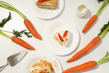 Carrot cake, concept of tasty sweet food, tasty dessert