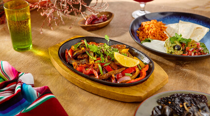 Authentic Mexican Style Beef Fajitas with Vegetables - Vibrant Plated Meal