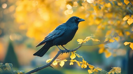 crow isolated on summer background