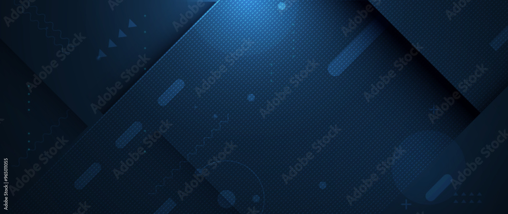 Fototapete illustration abstract light line pattern with texture on gradient blue color background. vector mode