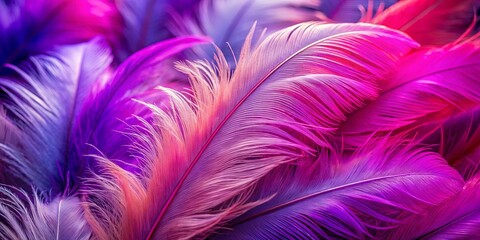 Fototapeta premium Close up of vibrant purple and pink feathers