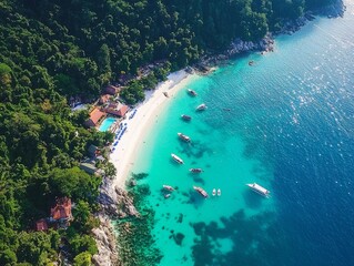 aerial view of perhentian island malaysia  - ai
