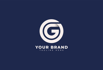 Initial G Circular Ribbon Logo Design Element