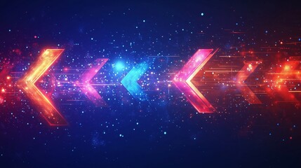 Abstract arrows growth glowing arrows isolated on digital