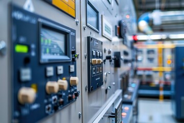 Fototapeta premium Control panels for hydroelectric generators
