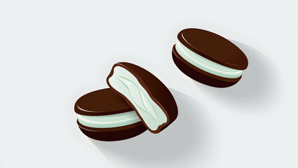 National Peppermint Patty Day, Isolated Background.