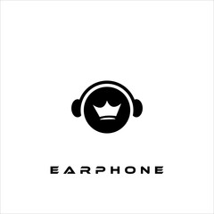 A combination of earphone logo design, letters and shapes