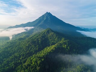 aerial view of mount pulai baling kedah during morning - ai