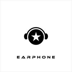 A combination of earphone logo design, letters and shapes