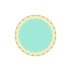 Cute blue round label isolated on a white background.
