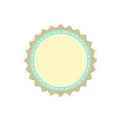 Cute blue round label isolated on a white background.