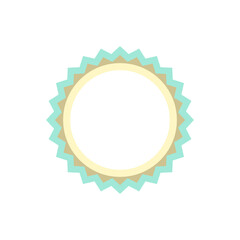 Cute blue round label isolated on a white background.