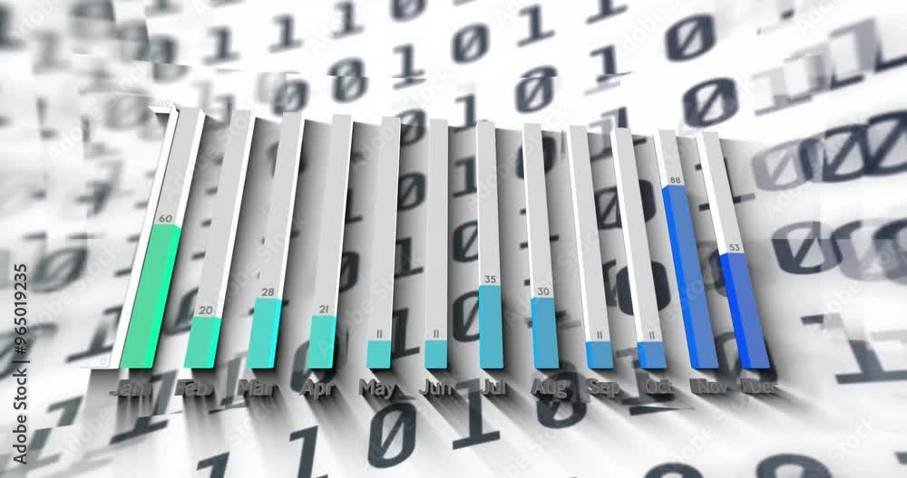 Poster animation of statistics and data processing over binary coding