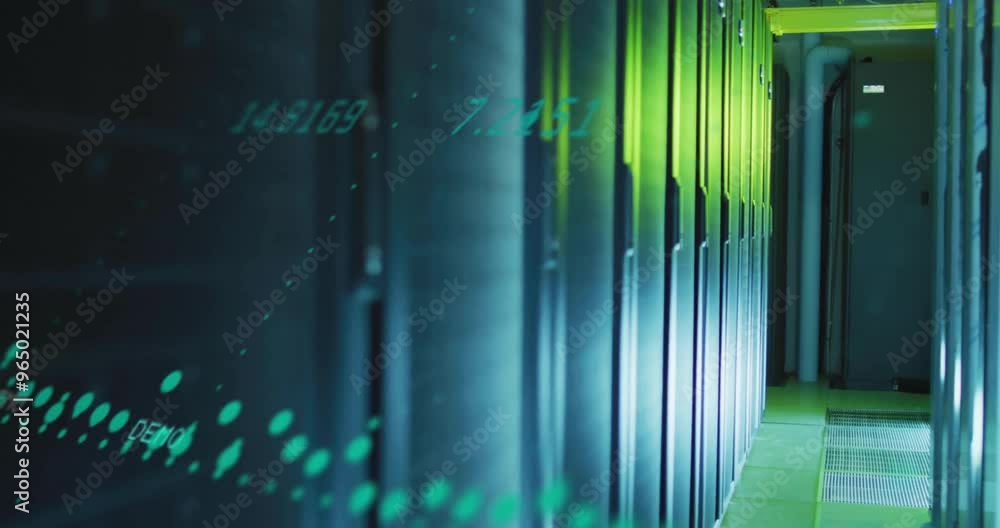 Poster animation of digital data processing over computer servers