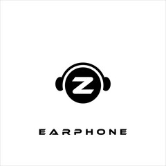 A combination of earphone logo design, letters and shapes