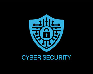 Cyber security logo icon symbol vector illustration. Modern cyber security logo
