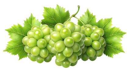 Obraz premium bunch of green grapes isolated on transparent background png
