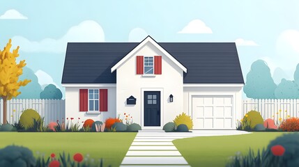 Explore how FHA loan refinancing can help first-time homebuyers lower their mortgage payment, focus on, budgeting plan, vibrant, Composite, a cozy suburban house