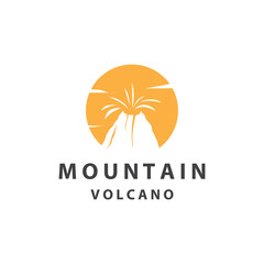 Volcano logo design inspiration natural scenery volcano eruption mountain elegant premium