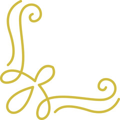 Decorative Angle Vintage Calligraphic Corner