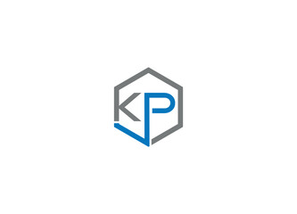 KP logo design vector icon template with white background