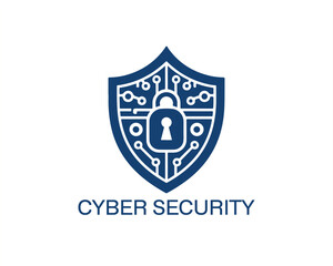 Cyber security logo icon symbol vector illustration. Modern cyber security logo