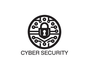 Fototapeta premium Cyber security logo icon symbol vector illustration. Modern cyber security logo