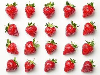 strawberries isolated on white background - ai