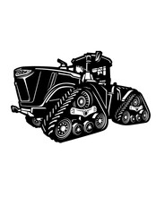 T9RX Tractors | Equipment | Farm Vehicle | Heavy Equipment | Tractor Driver | Skilled Driver | Tractor | Truck Operator | Original Illustration | Vector and Clipart | Cutfile and Stencil