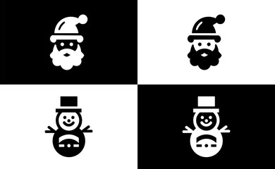 silhouette icon, interior elements black and white christmas elements