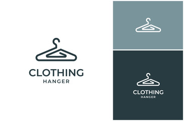 Clothes Hanger Fashion Clothing Apparel Line Art Simple Icon Vector Logo Design Illustration