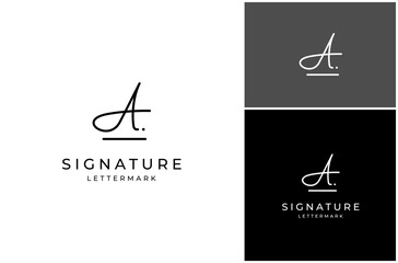 Letter A Initial Signature Script Calligraphy Hand Drawn Font Vector Logo Design Illustration