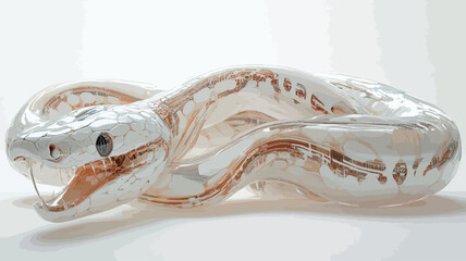 Fototapeta premium 3d rendering of plastic snake in white backgroun.