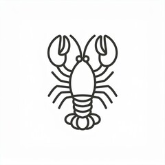 lobster black icon isolated on white