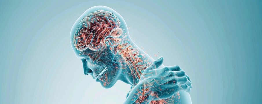 Living with Stiff Person Syndrome: Illustration of Neurological Symptoms and Painful Muscle Spasms