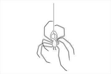 Vector continuous one line art drawing of spider illustration design

