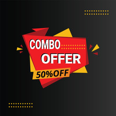 Vector combo offer promotional banner Combo offers labels and sale banner