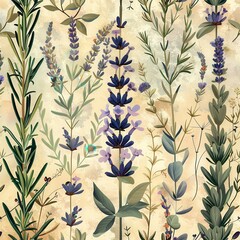 A colorful and vibrant floral pattern with a yellow and purple hue