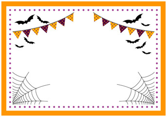 ハロウィン秋フレームコウモリ背景19の1