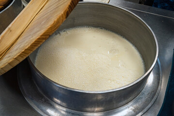 Soy bean milk in traditional breakfast restaurant