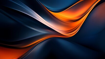 Obraz premium Modern abstract design with flowing blue and orange curves, evoking speed, motion, and visual contrast.